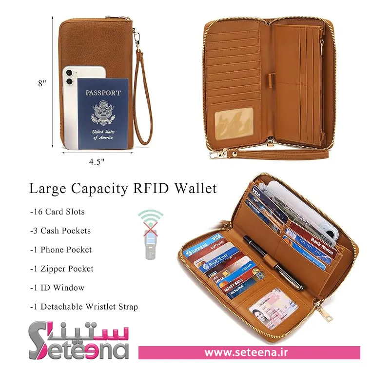 کیف پول و پاسپورت زنانه کد b10007 - تصویر 4