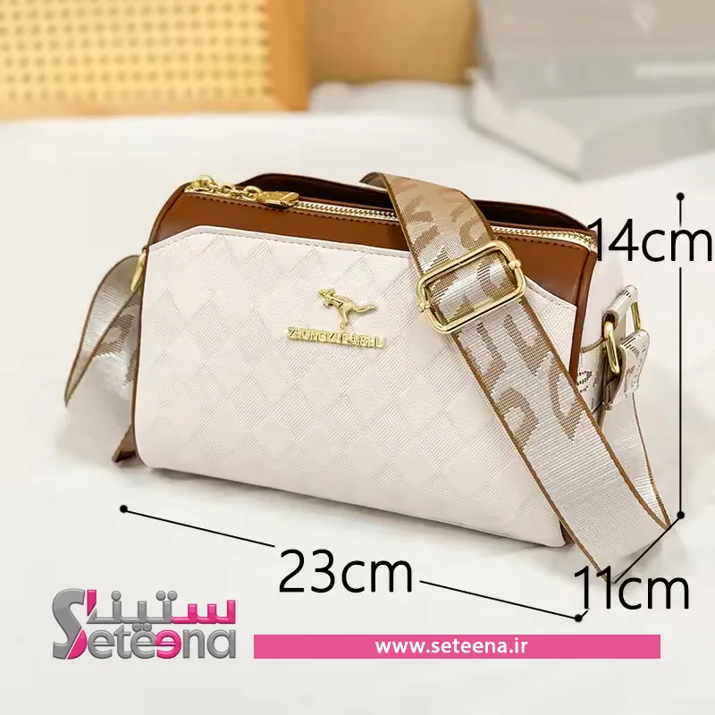 کیف دوشی زنانه سفید کانگرو کد B10003
